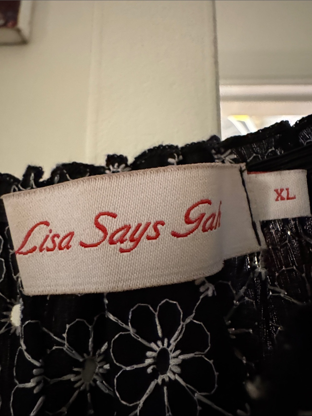 Lisa Says Gah Annie Dress - Black and White Eyelet Floral Maxi Dress - Picture 4 of 6